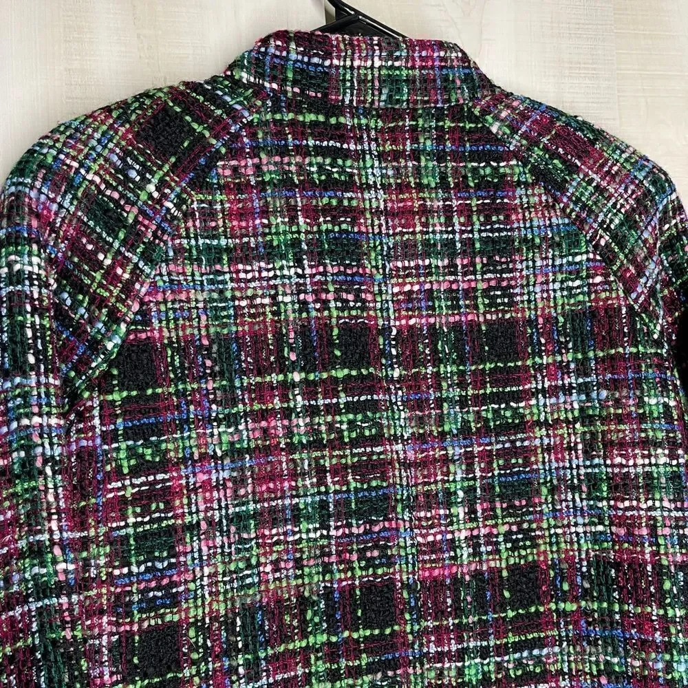 Talbots black‎ and multi color tweed blazer 3 button, size 8